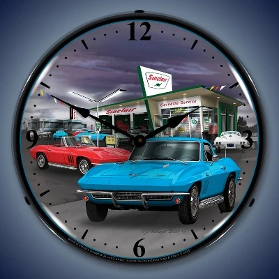 Collectable Sign & Clock | 1966 Sinclair Vette LED Wall Clock Retro/Vintage, Lighted 3 Collectable Sign & Clock | 1966 Sinclair Vette LED Wall Clock Retro/Vintage, Lighted