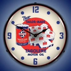 Collectable Sign & Clock | Skelly Motor Oil LED Wall Clock Retro/Vintage, Lighted