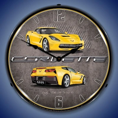 Collectable Sign & Clock | C7 Corvette Velocity Yellow LED Wall Clock Retro/Vintage, Lighted 3 Collectable Sign & Clock | C7 Corvette Velocity Yellow LED Wall Clock Retro/Vintage, Lighted