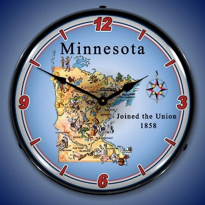 Collectable Sign & Clock | State of Minnesota LED Wall Clock Retro/Vintage, Lighted 3 Collectable Sign & Clock | State of Minnesota LED Wall Clock Retro/Vintage, Lighted