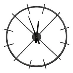 Kate & Laurel All Things Decor 26" x 26" Isaac Metal Wall Clock Black - Kate & Laurel All Things Decor