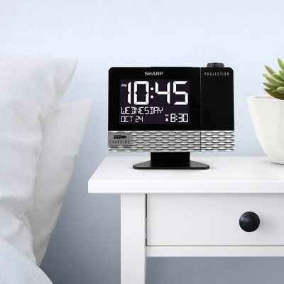 Projection with Usb Charge Table Clock Black - Sharp 4 Projection with Usb Charge Table Clock Black - Sharp - Image 2