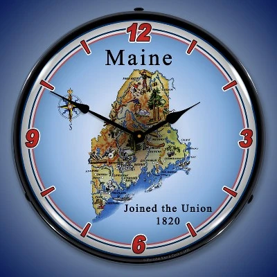 Collectable Sign & Clock | State of Maine LED Wall Clock Retro/Vintage, Lighted 3 Collectable Sign & Clock | State of Maine LED Wall Clock Retro/Vintage, Lighted