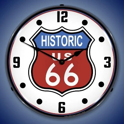 Collectable Sign & Clock | Historic Route 66 LED Wall Clock Retro/Vintage, Lighted 3 Collectable Sign & Clock | Historic Route 66 LED Wall Clock Retro/Vintage, Lighted