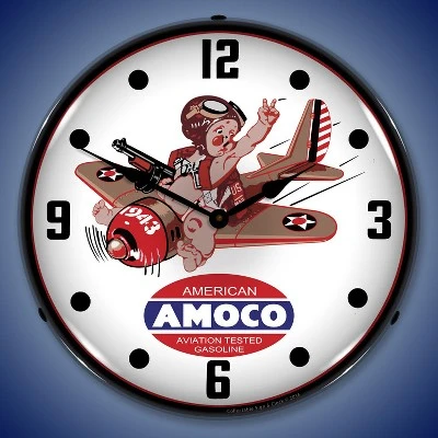 Collectable Sign & Clock | Amoco Avaition LED Wall Clock Retro/Vintage, Lighted 3 Collectable Sign & Clock | Amoco Avaition LED Wall Clock Retro/Vintage, Lighted
