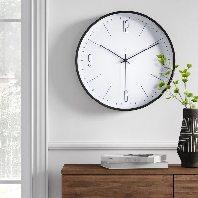 19" Plastic Wall Clock White/Black - Project 62™ 3 19" Plastic Wall Clock White/Black - Project 62™