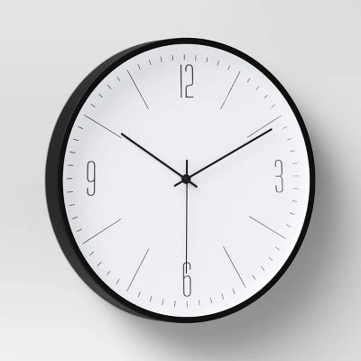 19" Plastic Wall Clock White/Black - Project 62™ 4 19" Plastic Wall Clock White/Black - Project 62™ - Image 2