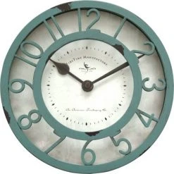 8" Raised Farmhouse Number Wall Clock Teal - FirsTime & Co.