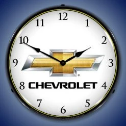 Collectable Sign & Clock | Chevrolet Bowtie LED Wall Clock Retro/Vintage, Lighted