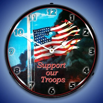 Collectable Sign & Clock | Support our Troops LED Wall Clock Retro/Vintage, Lighted 3 Collectable Sign & Clock | Support our Troops LED Wall Clock Retro/Vintage, Lighted