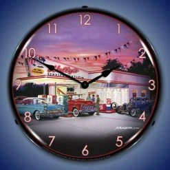Collectable Sign & Clock | Wallys LED Wall Clock Retro/Vintage, Lighted