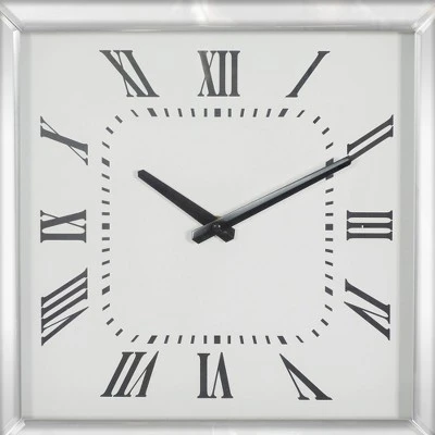 Olivia & May Square Framed Wood and Glass Wall Clock - Olivia & May 7 Olivia & May Square Framed Wood and Glass Wall Clock - Olivia & May - Image 5