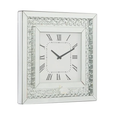 Olivia & May Square Framed Wood and Glass Wall Clock - Olivia & May 8 Olivia & May Square Framed Wood and Glass Wall Clock - Olivia & May - Image 6