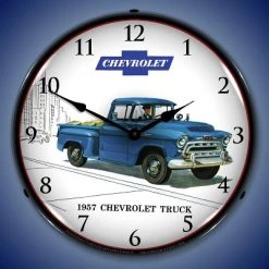Collectable Sign & Clock | 1957 Chevrolet Truck LED Wall Clock Retro/Vintage, Lighted