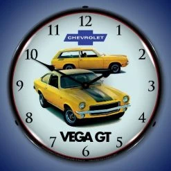 Collectable Sign & Clock | 1971 Vega GT LED Wall Clock Retro/Vintage, Lighted