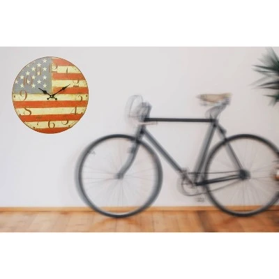 USA Flag Round Wall Clock - Creative Motion Industries 5 USA Flag Round Wall Clock - Creative Motion Industries - Image 3