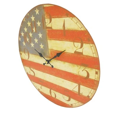 USA Flag Round Wall Clock - Creative Motion Industries 6 USA Flag Round Wall Clock - Creative Motion Industries - Image 4