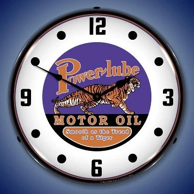 Collectable Sign & Clock | Powerlube Motor Oil LED Wall Clock Retro/Vintage, Lighted 3 Collectable Sign & Clock | Powerlube Motor Oil LED Wall Clock Retro/Vintage, Lighted