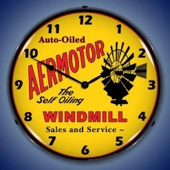 Collectable Sign & Clock | Aermotor Windmill LED Wall Clock Retro/Vintage, Lighted