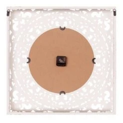 24" Distressed Ornate Wood Carved Wall Clock White - Patton Wall Decor