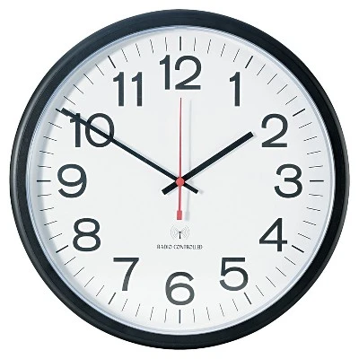 Universal Office UNIVERSAL Deluxe Indoor/Outdoor Atomic Clock 13 1/2" Black Frame White Face 10417 3 Universal Office UNIVERSAL Deluxe Indoor/Outdoor Atomic Clock 13 1/2" Black Frame White Face 10417