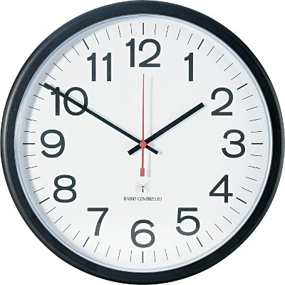 Universal Office UNIVERSAL Deluxe Indoor/Outdoor Atomic Clock 13 1/2" Black Frame White Face 10417 4 Universal Office UNIVERSAL Deluxe Indoor/Outdoor Atomic Clock 13 1/2" Black Frame White Face 10417 - Image 2