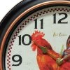 Infinity Instruments 12-Inch Round Red Rooster Quiet Smooth Sweep No Tick Vintage Home Wall Mounted Time-Telling Clock -Clocks Shop unnamed file 3408