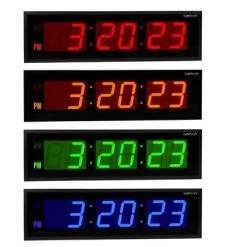 Ivation Live Fine Huge Large Big Oversized Digital LED Clock - Shelf or Wall Mount (30 Inch - Blue