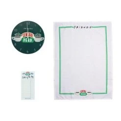 Paladone Products Ltd. Friends 3-Piece Kitchen Set | Clock | Tea Towel | Magnetic To Do List