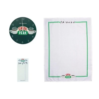 Paladone Products Ltd. Friends 3-Piece Kitchen Set | Clock | Tea Towel | Magnetic To Do List 3 Paladone Products Ltd. Friends 3-Piece Kitchen Set | Clock | Tea Towel | Magnetic To Do List
