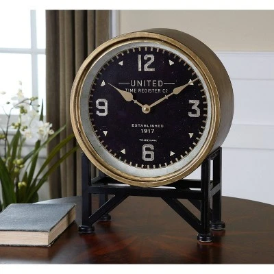 Shyam Table Clocks Black/Brass - Uttermost 3 Shyam Table Clocks Black/Brass - Uttermost
