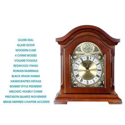 Bedford Clocks Clock Collection Redwood Mantel clock with Chime 7 Bedford Clocks Clock Collection Redwood Mantel clock with Chime - Image 5