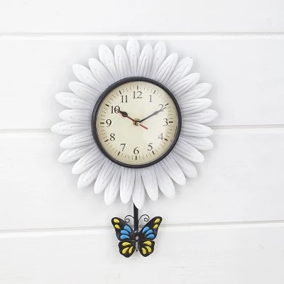 The Lakeside Collection Lakeside Wall Hanging Flower Clock with Analog Number Face 4 The Lakeside Collection Lakeside Wall Hanging Flower Clock with Analog Number Face - Image 2