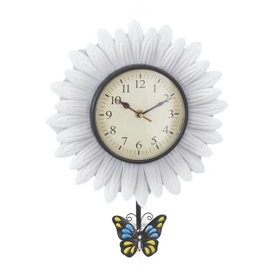 The Lakeside Collection Lakeside Wall Hanging Flower Clock with Analog Number Face 5 The Lakeside Collection Lakeside Wall Hanging Flower Clock with Analog Number Face - Image 3
