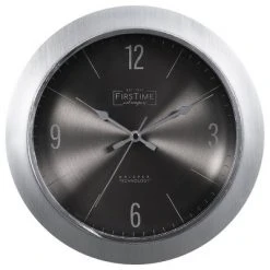 11" Steel Core Wall Clock Bullet Silver - FirsTime