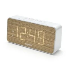 Extra Large Display Digital Alarm Clock White/Pine - Capello