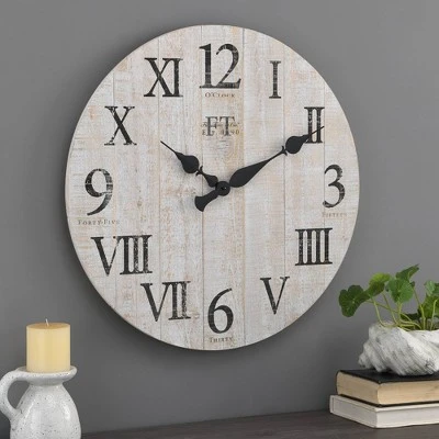 Rustic Farmhouse Barn Wood Wall Clock - FirsTime & Co. White 9 Rustic Farmhouse Barn Wood Wall Clock - FirsTime & Co. White - Image 7