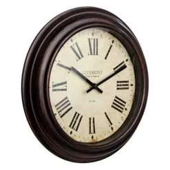 12" Traditional Bronze Roman Numeral Wall Clock Bronze - Patton Wall Decor