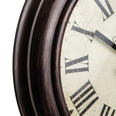 12" Traditional Bronze Roman Numeral Wall Clock Bronze - Patton Wall Decor 5 12" Traditional Bronze Roman Numeral Wall Clock Bronze - Patton Wall Decor - Image 3