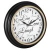 12" Inspirational Live, Love, Laugh Wall Clock Black Frame and White Dial - Westclox -Clocks Shop unnamed file 402