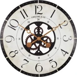 27" Carlisle Gears Wall Clock Neutral White/Black - FirsTime & Co.