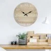14" Round Wood Wall Clock with Cutout Numbers Tan - Stonebriar Collection -Clocks Shop unnamed file 420