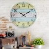 14" Round Vintage Farmhouse Wall Clock Light Blue/Yellow - Stonebriar Collection -Clocks Shop unnamed file 424