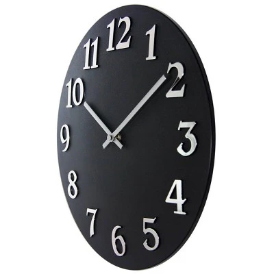 12" Vogue Wall Clock Black - Infinity Instruments 3 12" Vogue Wall Clock Black - Infinity Instruments