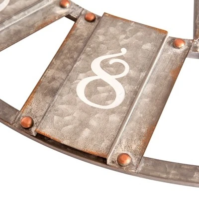 36" Galvanized Metal and Wood Windmill Clock Silver - Patton Wall Decor 4 36" Galvanized Metal and Wood Windmill Clock Silver - Patton Wall Decor - Image 2