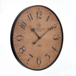 26" Wood Wall Clock Pine Finish Black - Threshold™