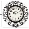 12" Wrought Iron Style Round Wall Clock Black/Bronze-Westclox -Clocks Shop unnamed file 439