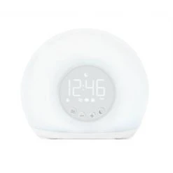 Moon Glow Alarm with Sunrise Wakeup Light Table Clock White - Capello
