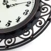 12" Wrought Iron Style Round Wall Clock Black/Bronze-Westclox -Clocks Shop unnamed file 440