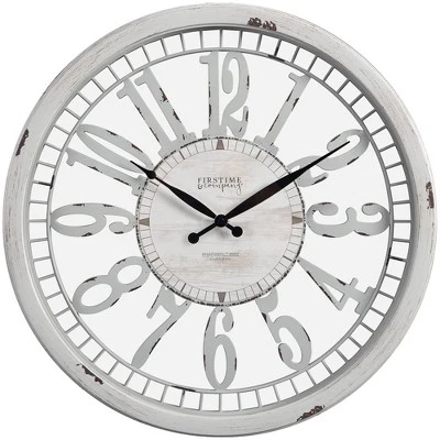 20" Whitney Farmhouse Wall Clock Antique Cream - FirsTime & Co. 3 20" Whitney Farmhouse Wall Clock Antique Cream - FirsTime & Co.